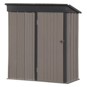Patio 5ft Wx3ft. L Garden Shed; Metal Lean-to Storage Shed with Adjustable Shelf and Lockable Door; Tool Cabinet for Backyard; Lawn; Garden