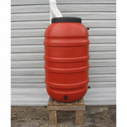 Terra Cotta Red HDPE Plastic 55-Gallon Rain Barrel with Spigot