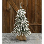 Flocked Mini Downswept Tree With Burlap Base - 24"