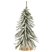 Flocked Mini Downswept Tree With Burlap Base - 24"