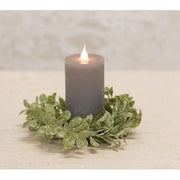 Flocked Laurel Candle Ring - 2.5"