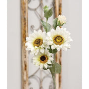 Sunflower Blooms Spray - White