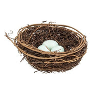 Twig & Vine Bird Nest with Blue Eggs - 5.5"