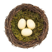 Vine & Moss Bird Nest with Cream Eggs - 5.5"