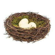 Vine & Moss Bird Nest with Cream Eggs - 5.5"