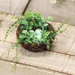 Vine & Greenery Bird Nest with Blue Eggs