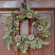 Frosty Cedar - Pinecone - & Red Berry Wreath