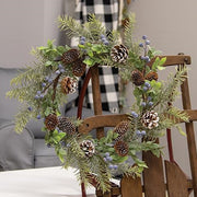 Dusty Blue Berry & Pine Wreath