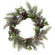 Dusty Blue Berry & Pine Wreath