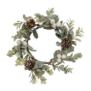 Holiday Ombre Boxwood & Berry Candle Ring - 2.5"