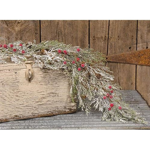 *Snowy Cypress & Sugar Berry Garland