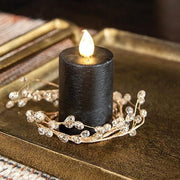 Gold Crystal Candle Ring - 2.5"