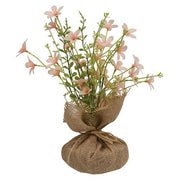 Pink Tabletop Flowers with Burlap Base