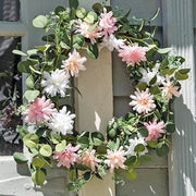 Pink - Blush - & White Spring Flower & Eucalyptus Wreath