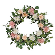 Pink - Blush - & White Spring Flower & Eucalyptus Wreath