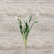 Icker Flower & Leaves Spray - White