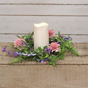 Pink Chrysanthemum & Iris Candle Ring