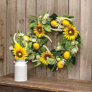 Lemon Sunflower & Daisy Wreath