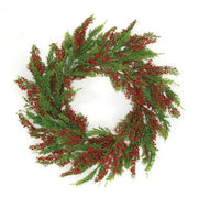 Merry Red Berries & Cedar Wreath - 24"