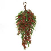 Merry Red Berries & Cedar Teardrop - 27"