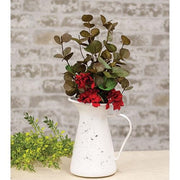 Red Flower & Eucalyptus Bush - 18"L