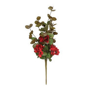 Red Flower & Eucalyptus Bush - 18"L