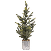 Glittered Pine Tree with Galvanized Metal Base
