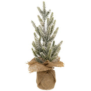 Snowy Pine Tree with Burlap Base