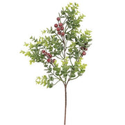 Snowy Glittered Boxwood & Berry Pick - 19"