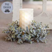 Pebble Eucalyptus Candle Ring, 3"