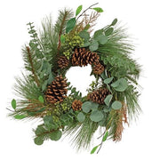 Lg Pine with Leaf Wreath - 22"