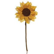 Stiffened Burlap Sunflower Pick