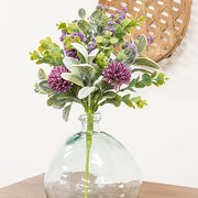 Violet Chrysanthemum and Lamb's Ear Bouquet