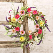 Spring Mix Daisy Wreath