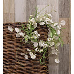 White Wild Flowers and Silver Dollar Wreath - 14"