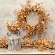 Beige Foamy Silver Dollar Leaves Wreath