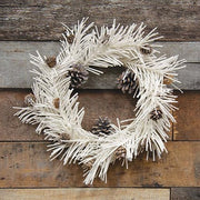 White Glitter Soft Pine & Cone Wreath
