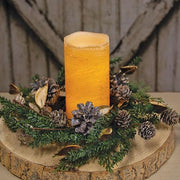 Birch Cone - Pod & Glitter Rattan Ball Candle Ring