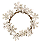 Glittered Wood Snowflake Ring