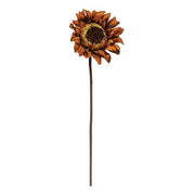 Burnt Orange Sunflower Stem - 19"H