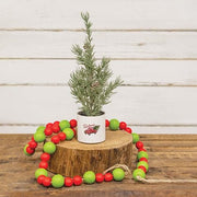 Red & Green Wooden Bead Garland