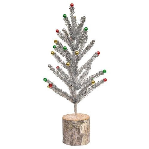 Snazzy Silver Tinsel Tree - 16"