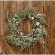 Birch Tipped Cedar Wreath - 24"