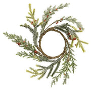 Snowy Red Berry Fir Candle Ring