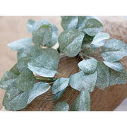 Frosted Dollar Eucalyptus Leaf Candle Ring - 3.5"