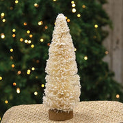 Flocked White Bottle Brush Tree - 12"