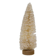 Flocked White Bottle Brush Tree - 12"