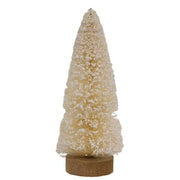 Flocked White Bottle Brush Tree - 9"