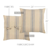 Farmer's Market Grain Sack Stripe Fabric Euro Sham Set of 2 26x26