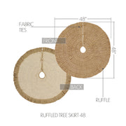 Festive Natural Burlap Ruffled Tree Skirt 48